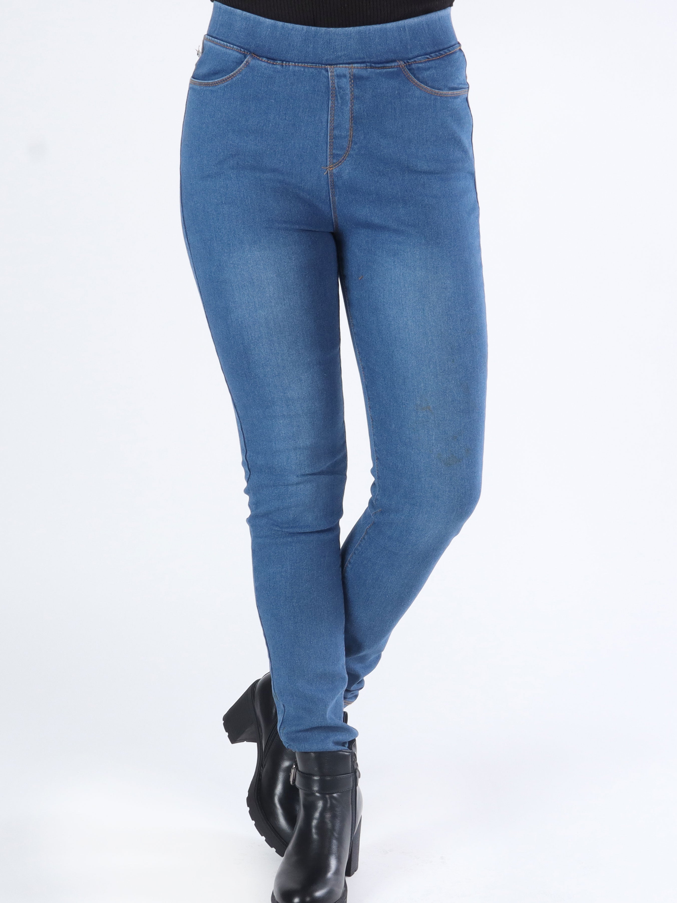 Rima - Svarta enkla leggings i jeanslook